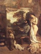 Gustave Courbet Das Atelier.Ausschnitt:Der Maler USA oil painting artist